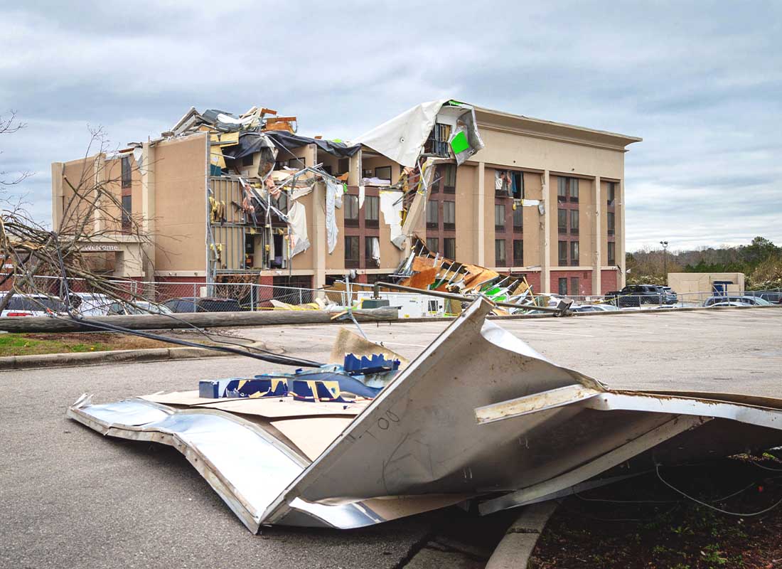 Commercial Hurricane Insurance - Hurricane Wreckage of a Hotel Building after a Storm